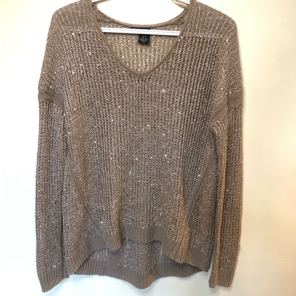 DKNY knit sequin oversized slouchy sweater size M